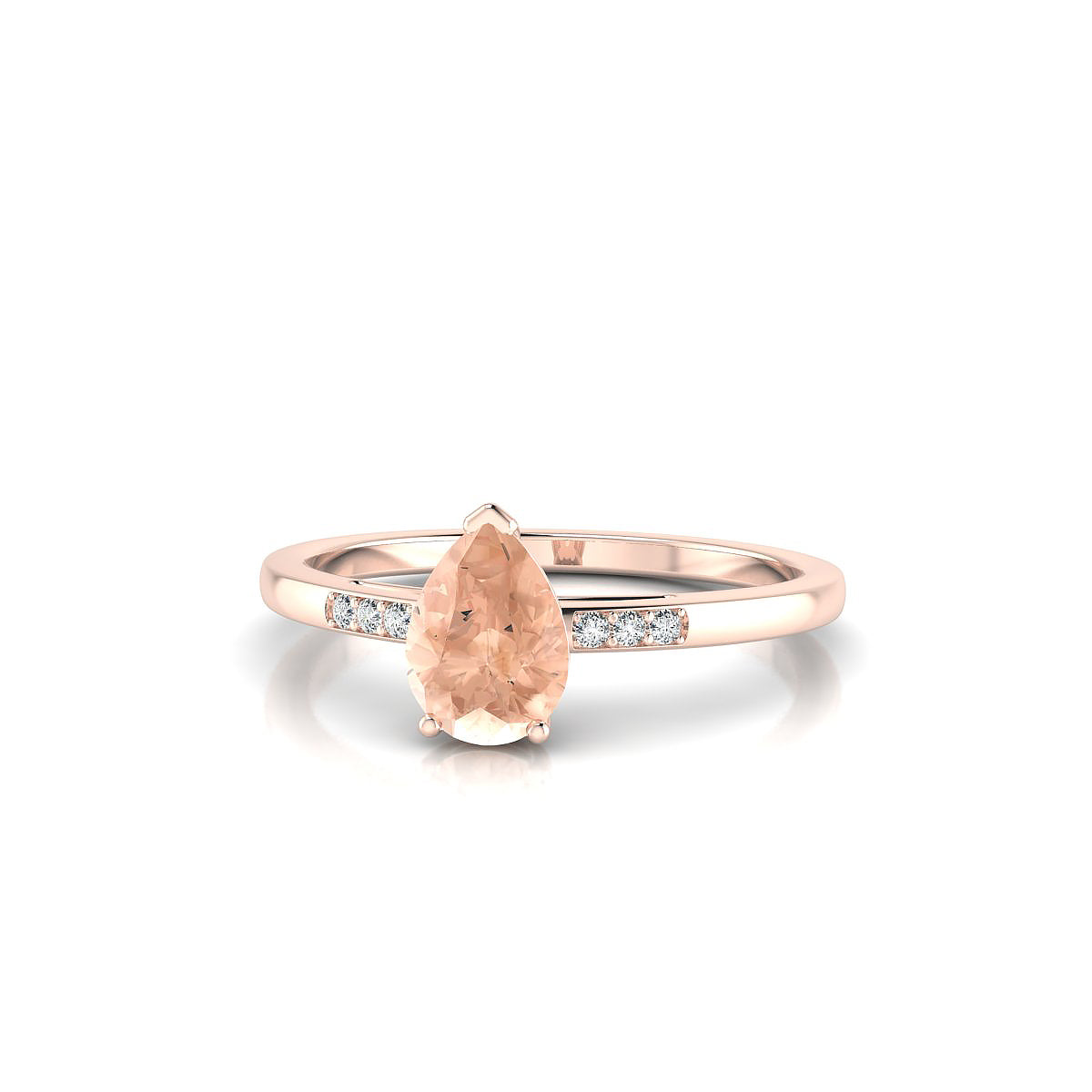 Exquisite | 18k Rose Gold 7 x 5 mm Pear Morganite Ring