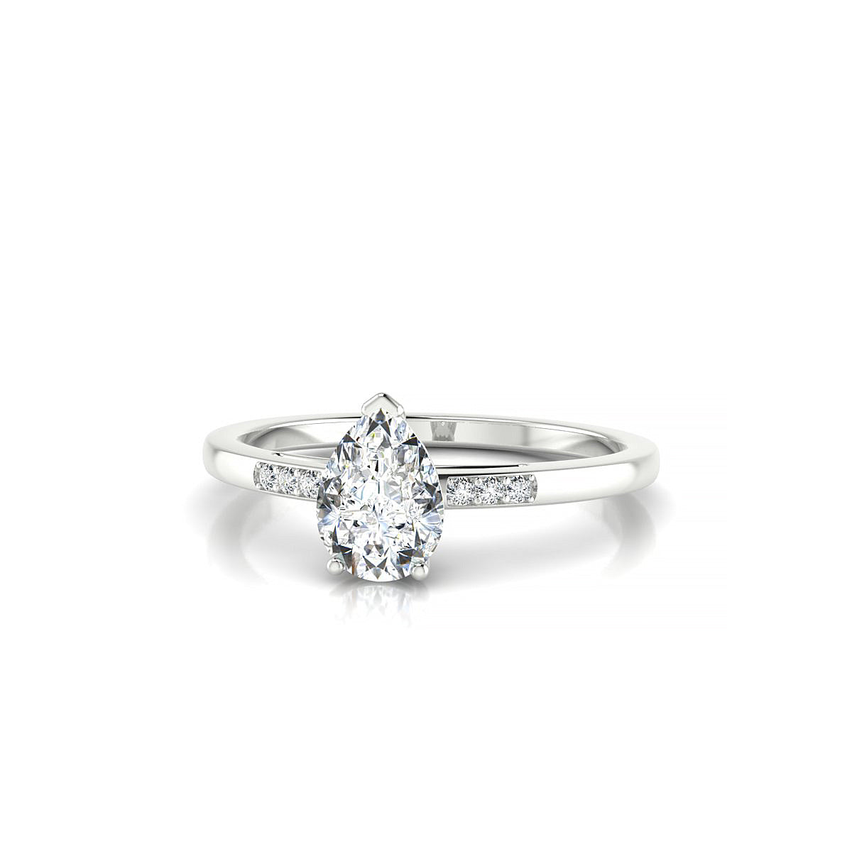 Exquisite | 18k White Gold 7 x 5 mm Pear Diamond Ring