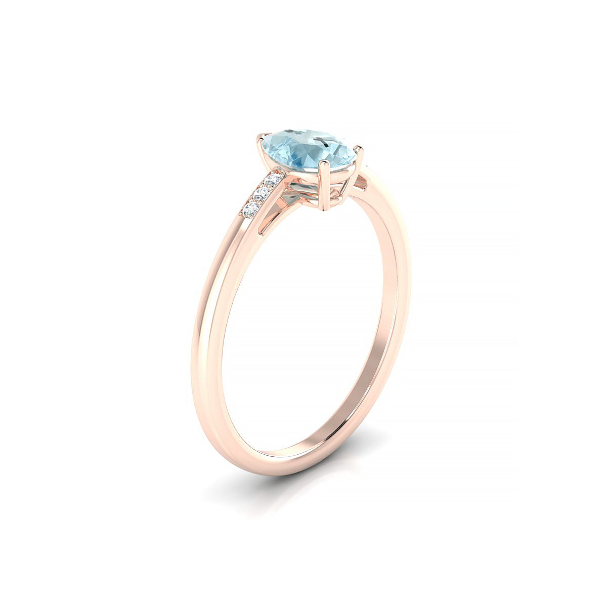 Exquisite | 18k Rose Gold 7 x 5 mm Pear Aquamarine Ring