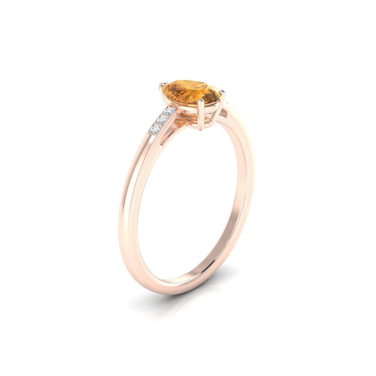 Exquisite | 18k Rose Gold 7 x 5 mm Pear Citrine Ring