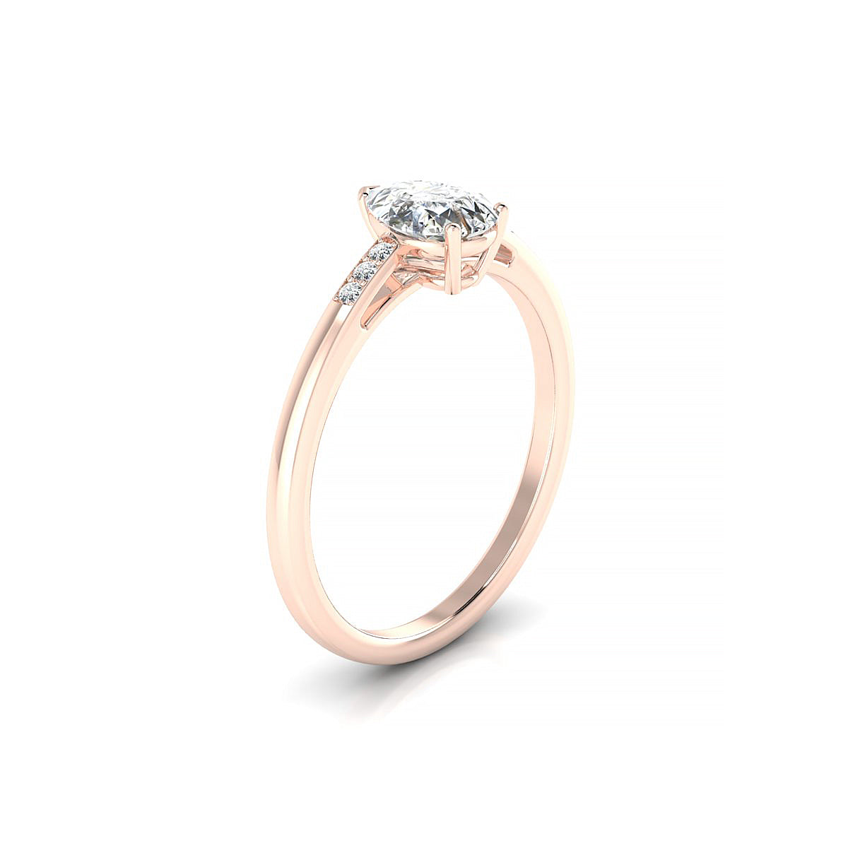 Exquisite | 18k Rose Gold 7 x 5 mm Pear Diamond Ring