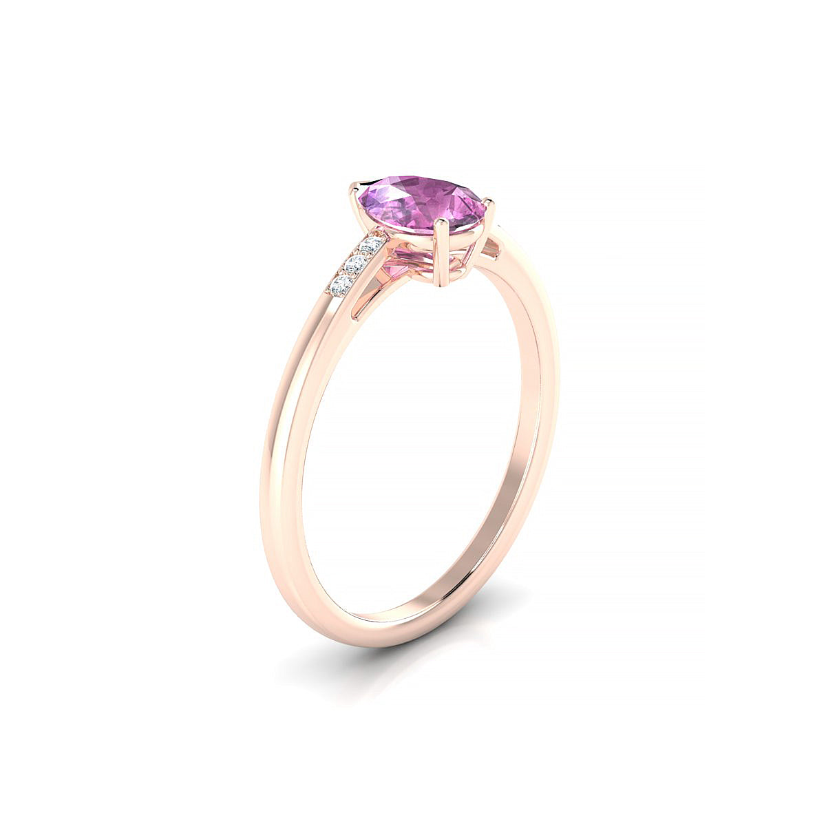 Exquisite | 18k Rose Gold 7 x 5 mm Pear Pink Sapphire Ring