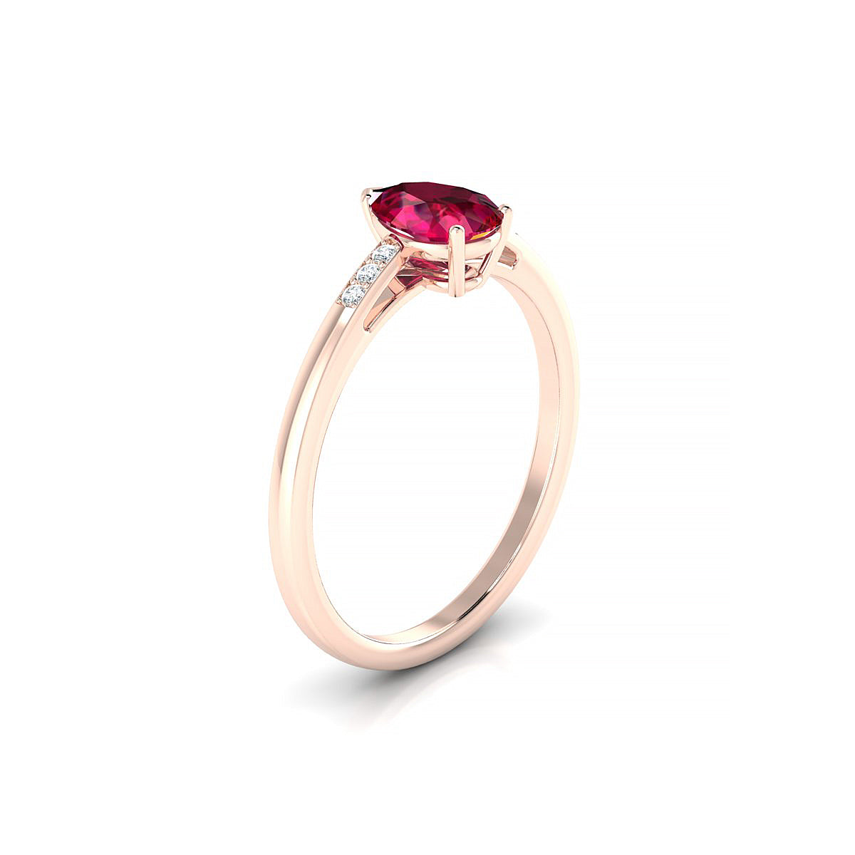 Exquisite | 18k Rose Gold 7 x 5 mm Pear Ruby Ring