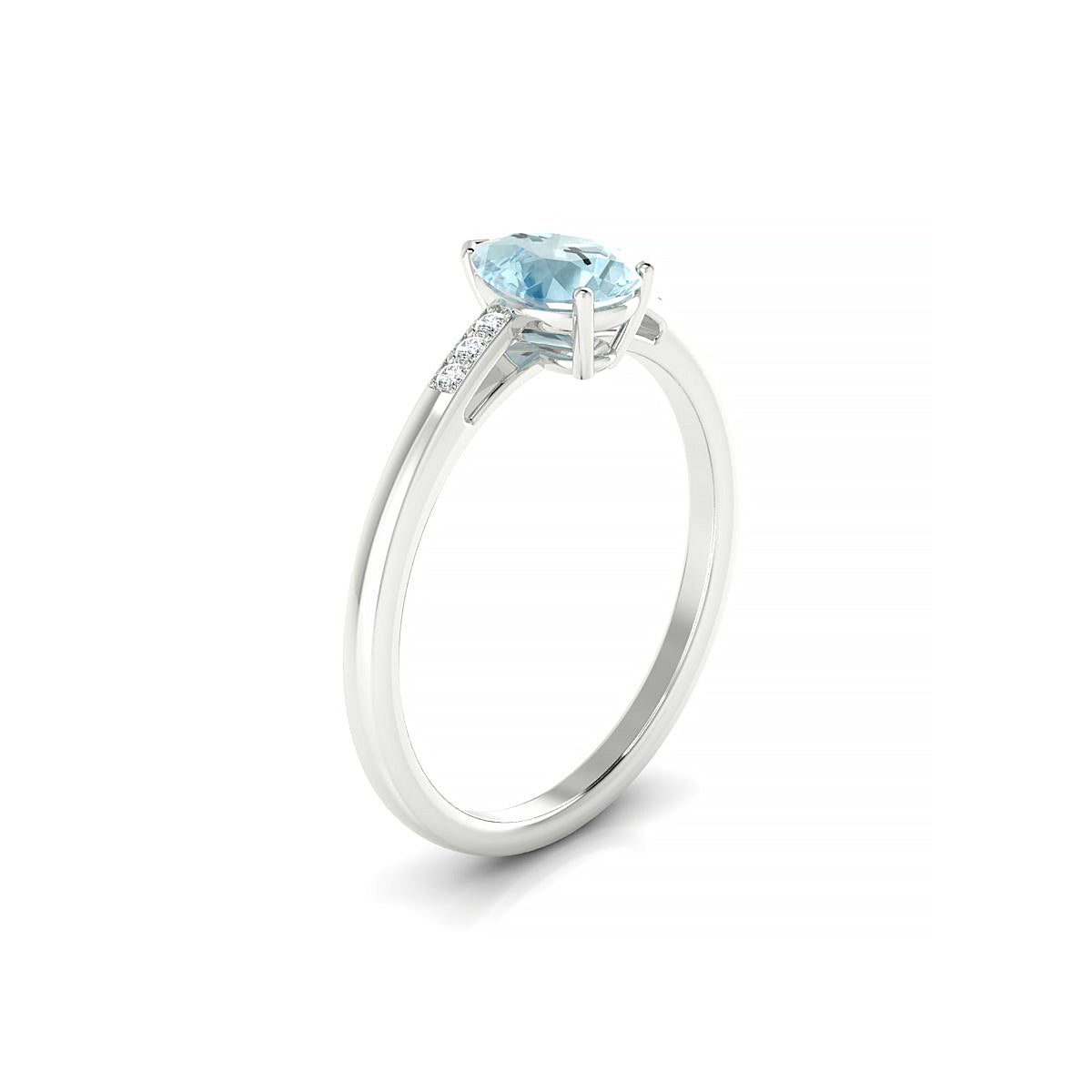 Exquisite | 18k White Gold 7 x 5 mm Pear Aquamarine Ring