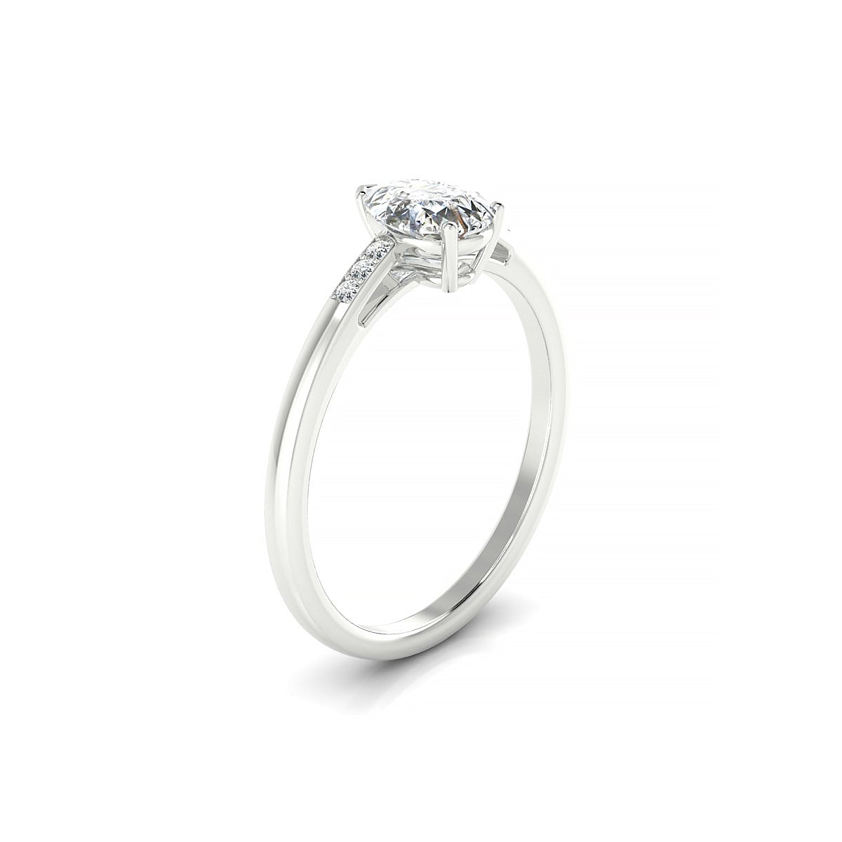 Exquisite | 18k White Gold 7 x 5 mm Pear Diamond Ring