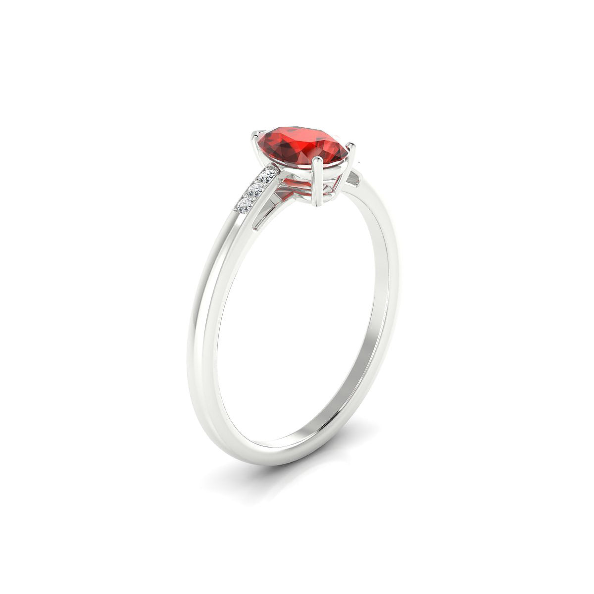 Exquisite | 18k White Gold 7 x 5 mm Pear Garnet Ring