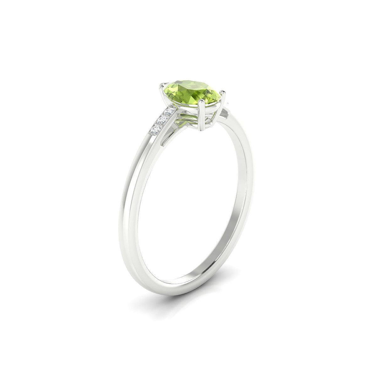 Exquisite | 18k White Gold 7 x 5 mm Pear Peridot Ring
