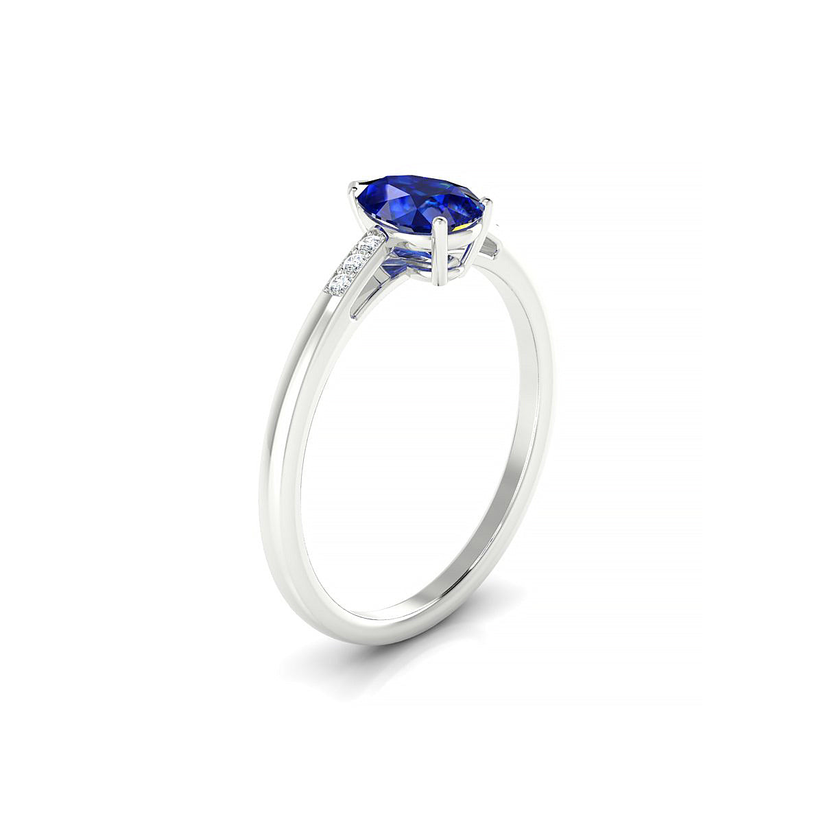 Exquisite | 18k White Gold 7 x 5 mm Pear Sapphire Ring