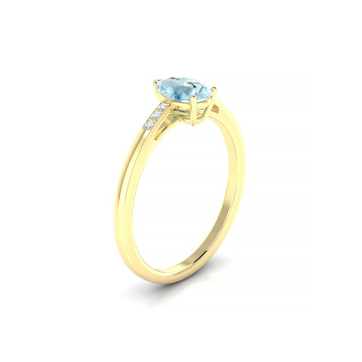 Exquisite | 18k Yellow Gold 7 x 5 mm Pear Aquamarine Ring
