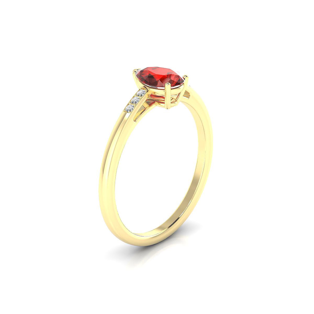 Exquisite | 18k Yellow Gold 7 x 5 mm Pear Garnet Ring
