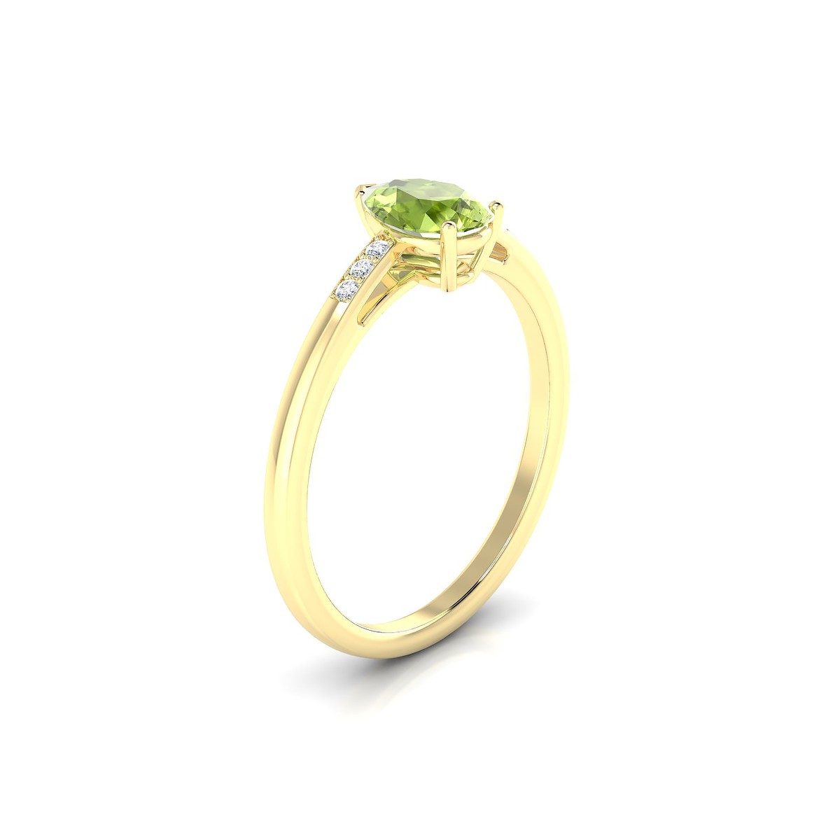 Exquisite | 18k Yellow Gold 7 x 5 mm Pear Peridot Ring