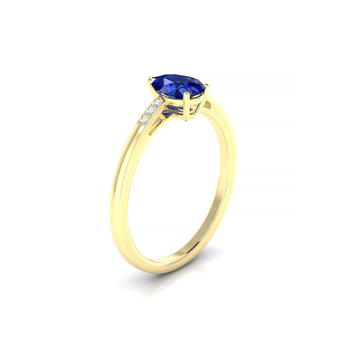 Exquisite | 18k Yellow Gold 7 x 5 mm Pear Sapphire Ring