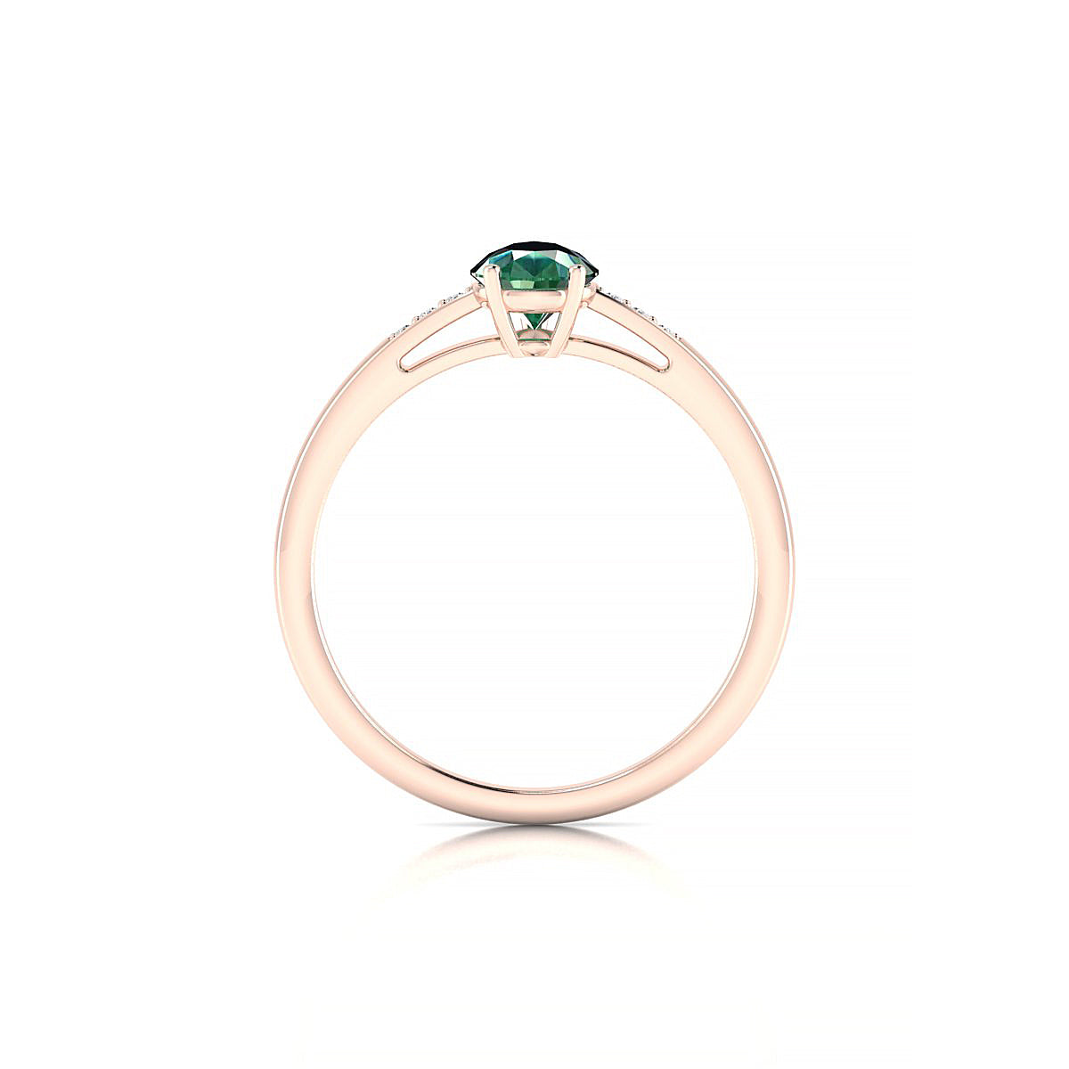 Exquisite | 18k Rose Gold 7 x 5 mm Pear Emerald Ring