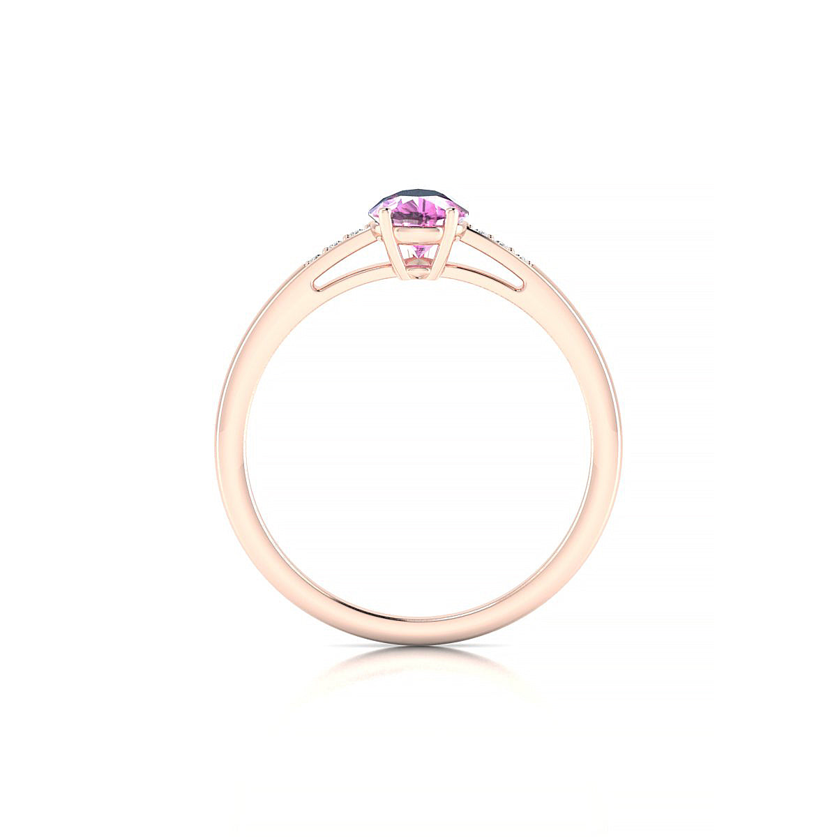 Exquisite | 18k Rose Gold 7 x 5 mm Pear Pink Sapphire Ring