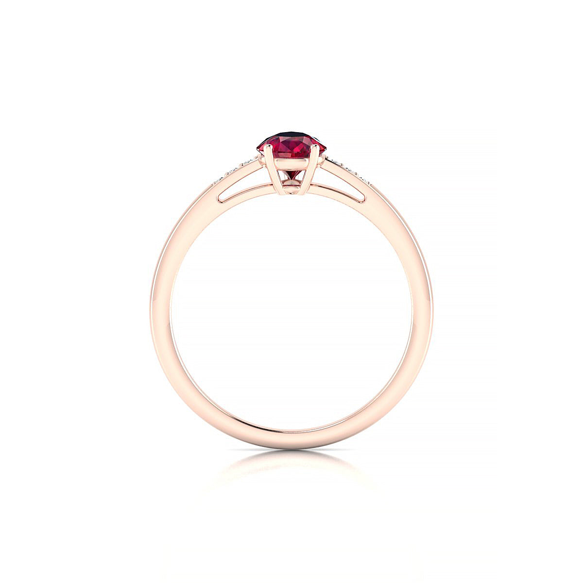 Exquisite | 18k Rose Gold 7 x 5 mm Pear Ruby Ring