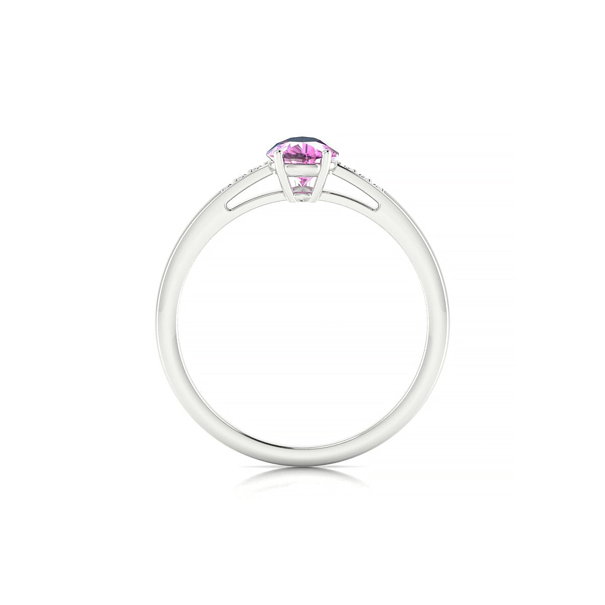 Exquisite | 18k White Gold 7 x 5 mm Pear Pink Sapphire Ring