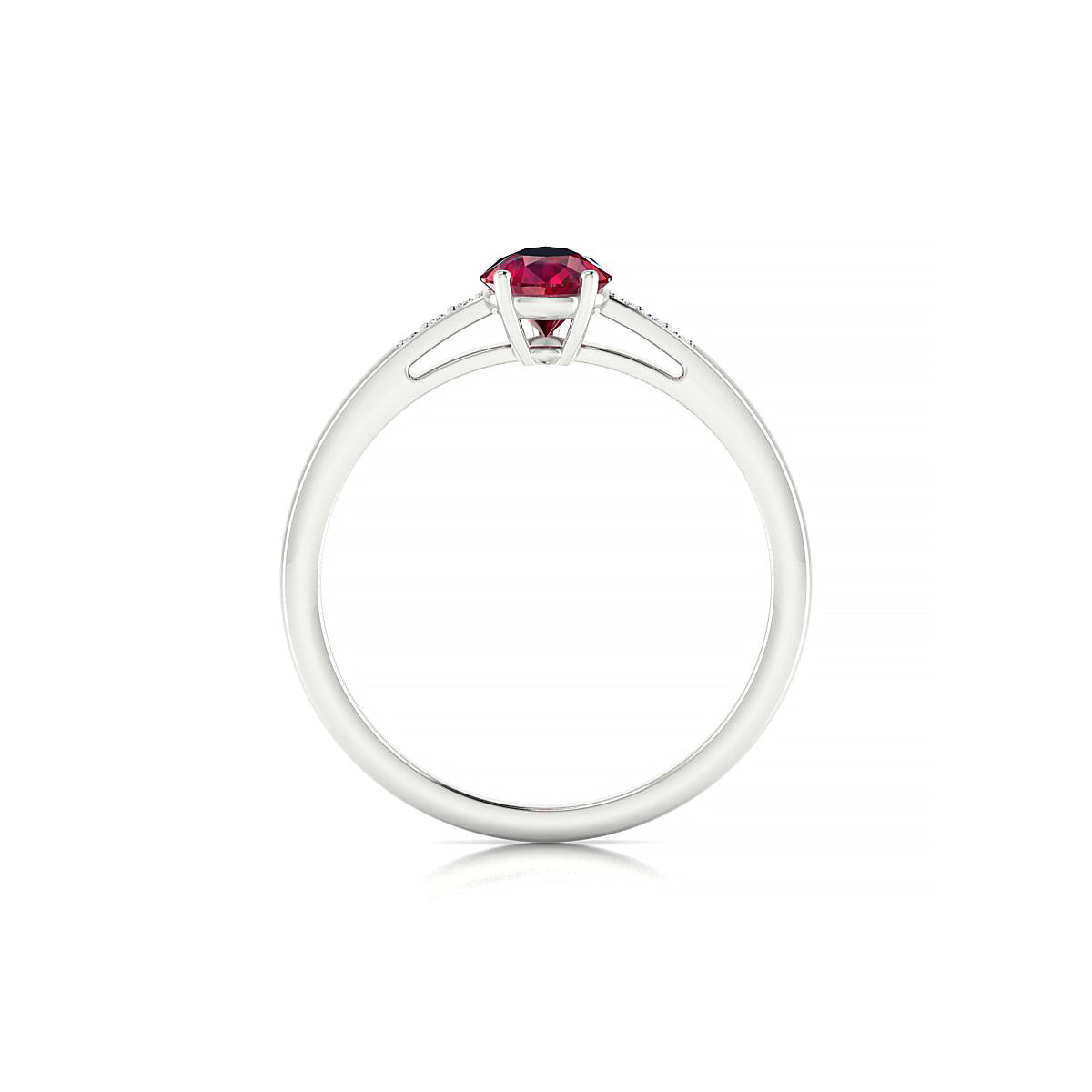 Exquisite | 18k White Gold 7 x 5 mm Pear Ruby Ring