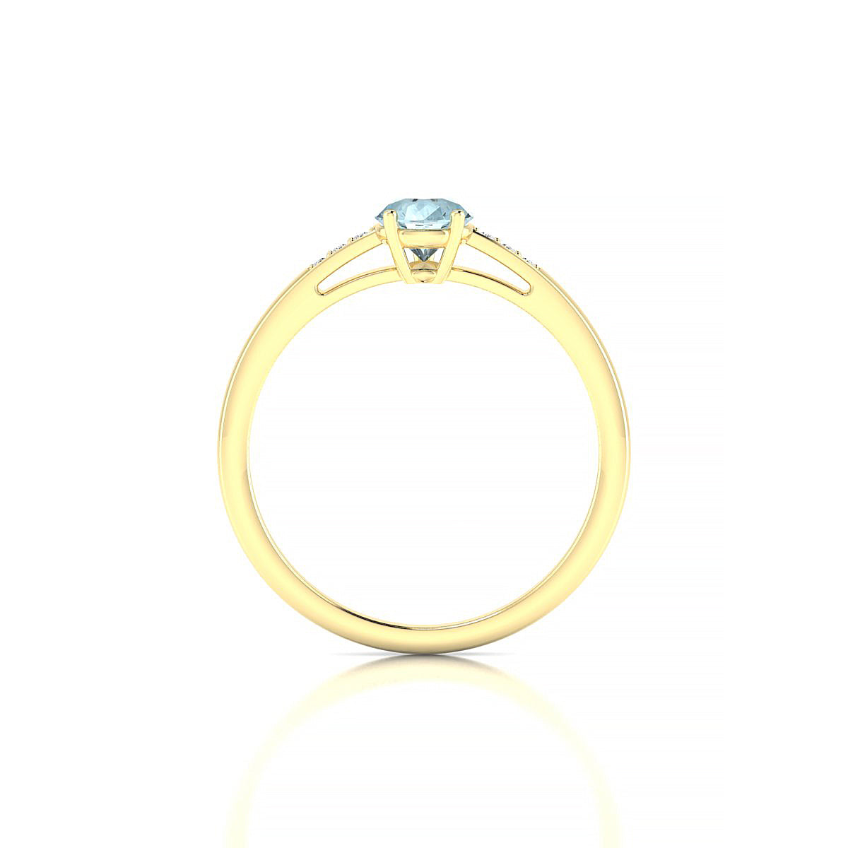 Exquisite | 18k Yellow Gold 7 x 5 mm Pear Aquamarine Ring
