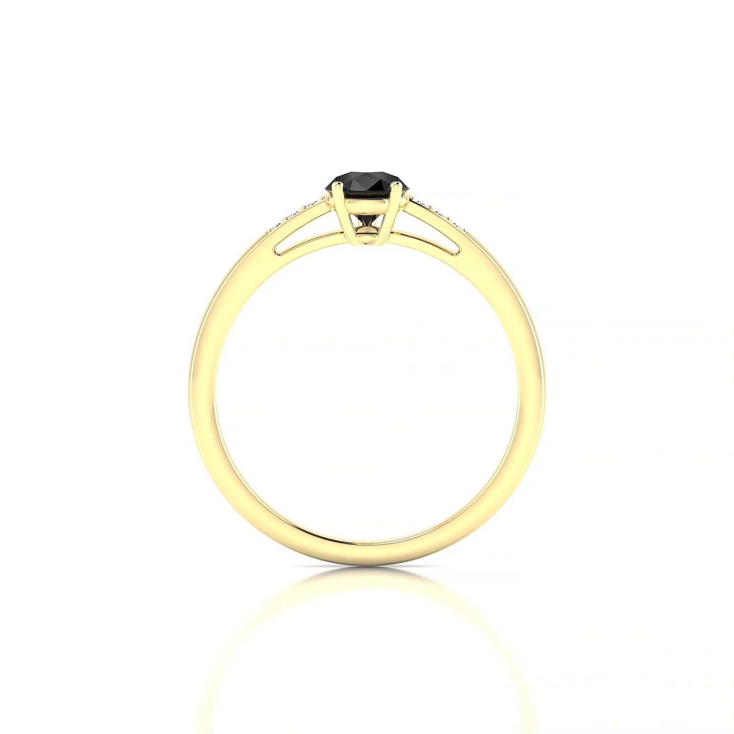 Exquisite | 18k Yellow Gold 7 x 5 mm Pear Black Diamond Ring