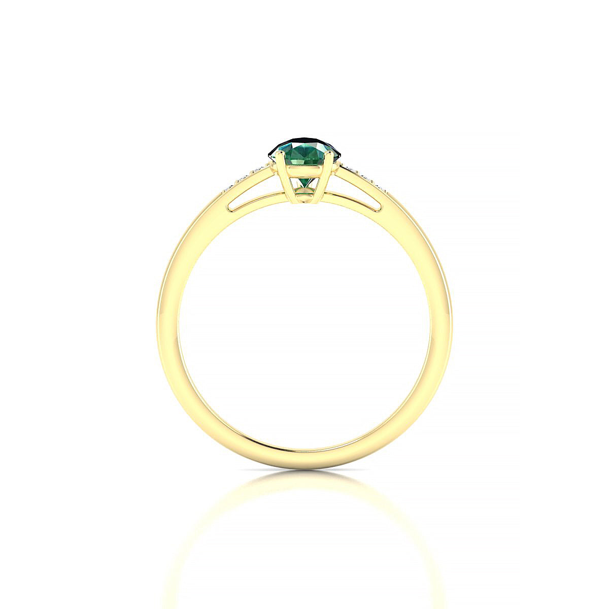 Exquisite | 18k Yellow Gold 7 x 5 mm Pear Emerald Ring