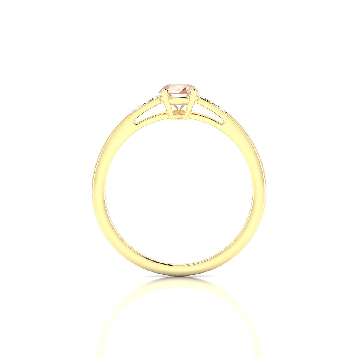 Exquisite | 18k Yellow Gold 7 x 5 mm Pear Morganite Ring
