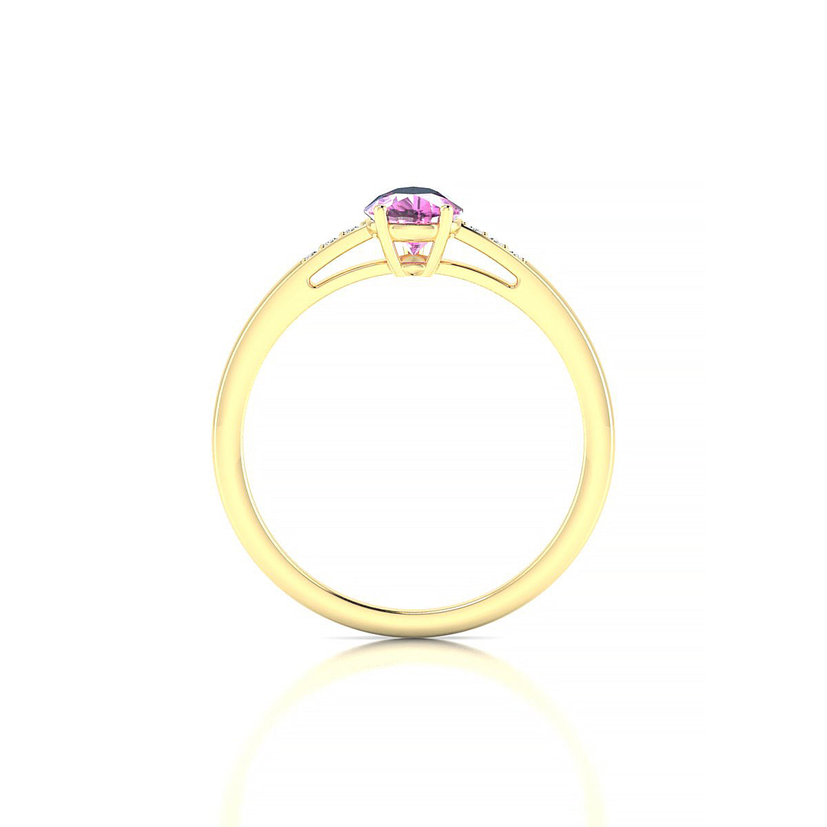 Exquisite | 18k Yellow Gold 7 x 5 mm Pear Pink Sapphire Ring