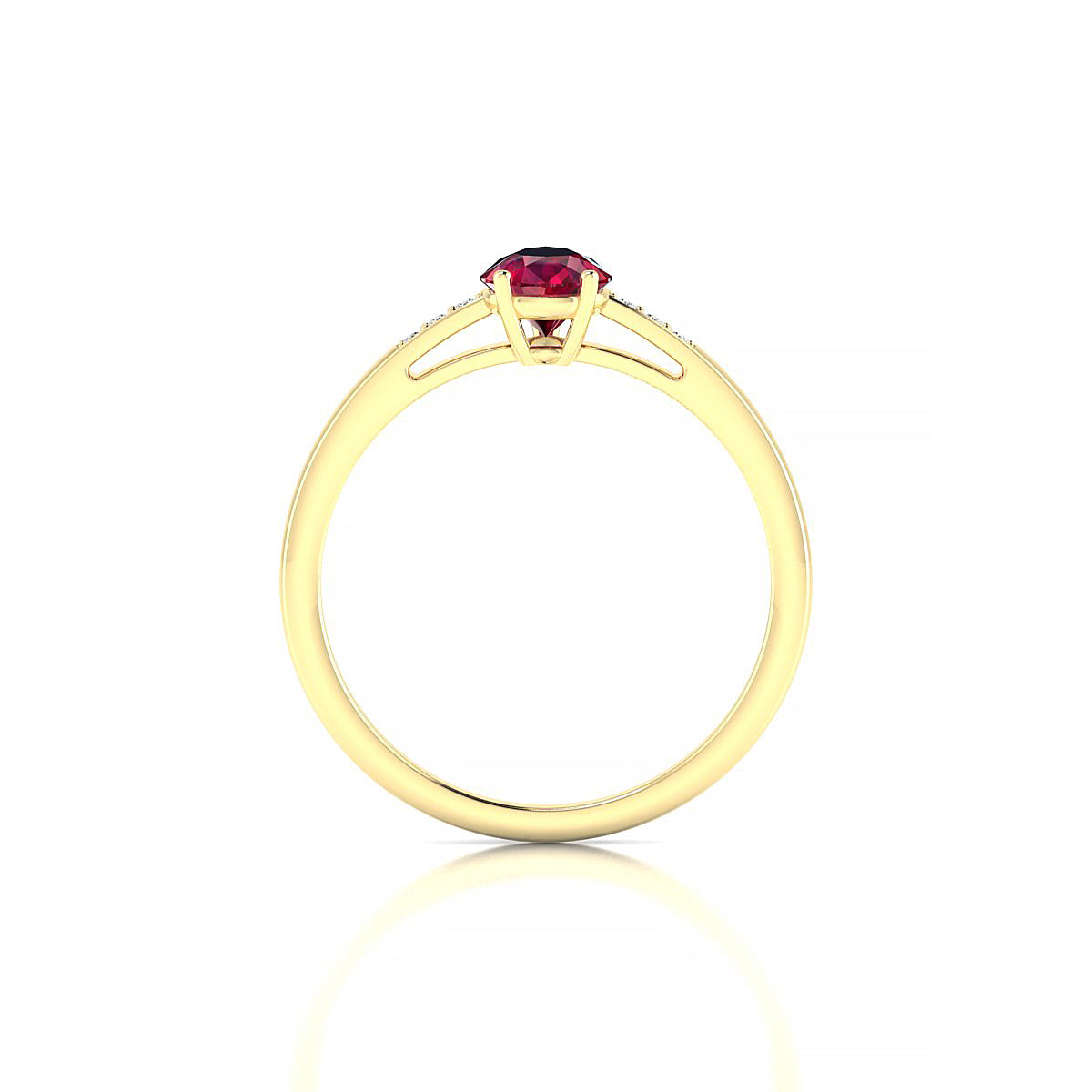 Exquisite | 18k Yellow Gold 7 x 5 mm Pear Ruby Ring
