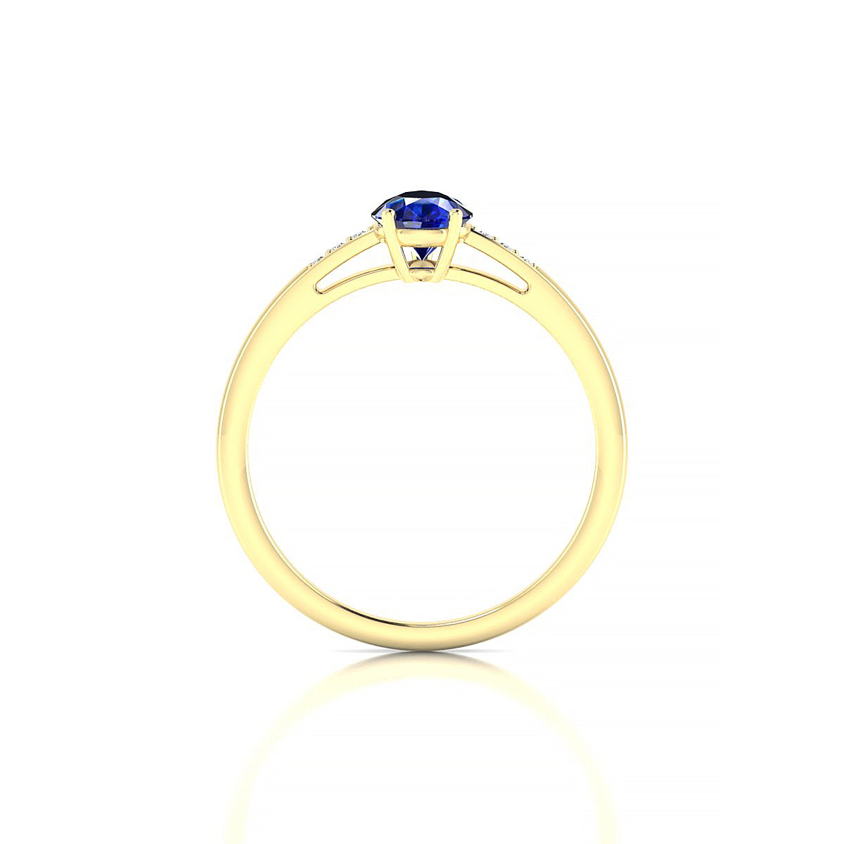 Exquisite | 18k Yellow Gold 7 x 5 mm Pear Sapphire Ring