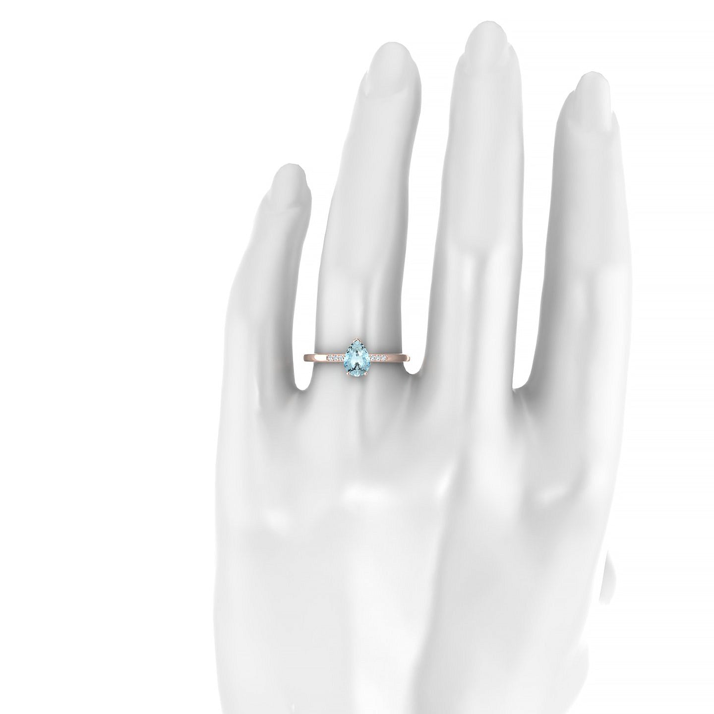 Exquisite | 18k Rose Gold 7 x 5 mm Pear Aquamarine Ring