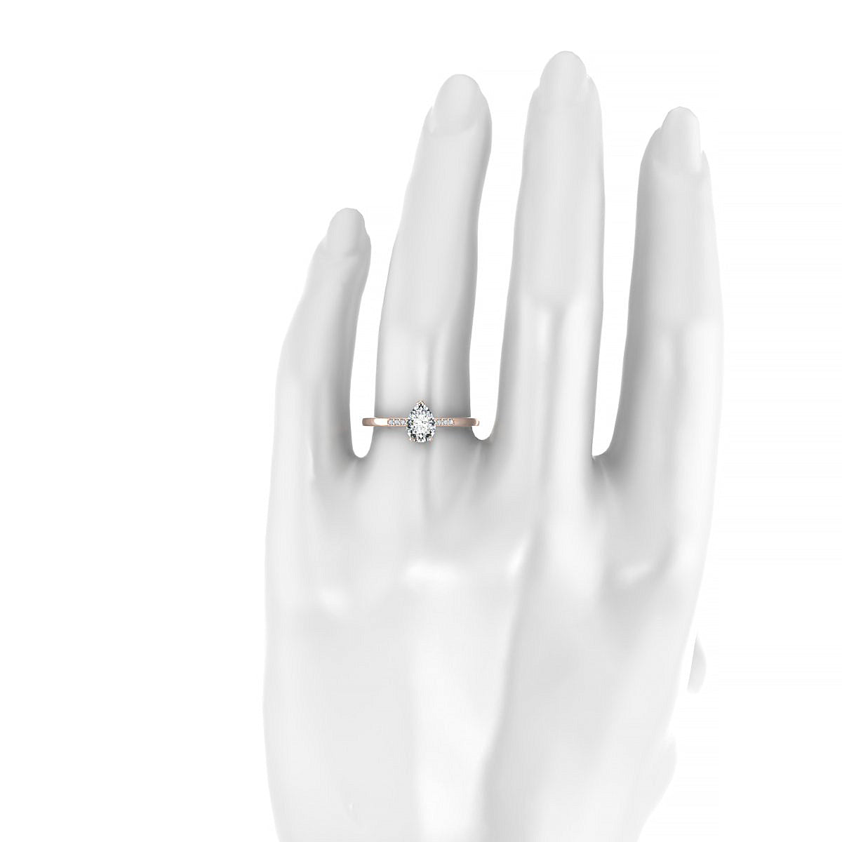 Exquisite | 18k Rose Gold 7 x 5 mm Pear Diamond Ring