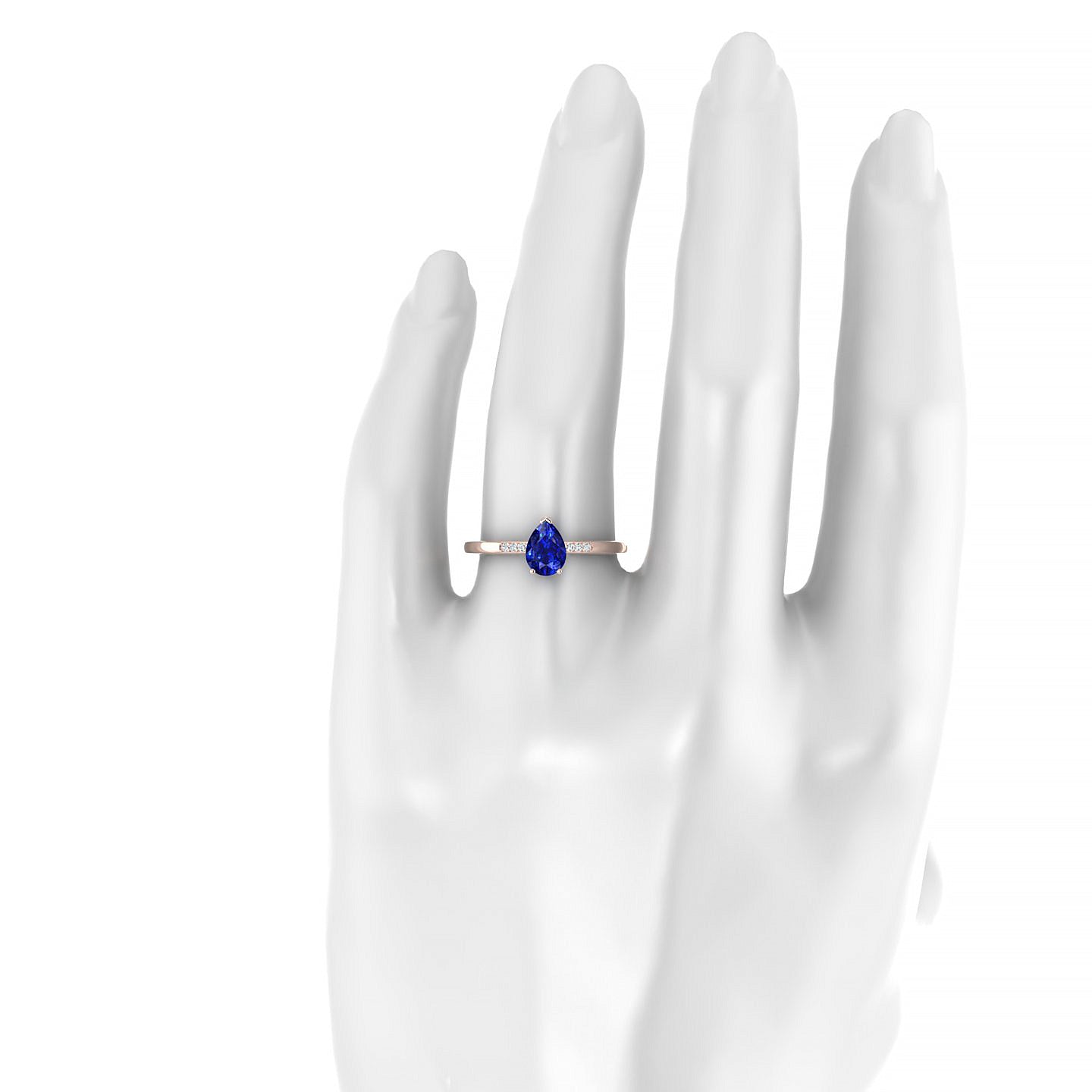 Exquisite | 18k Rose Gold 7 x 5 mm Pear Sapphire Ring
