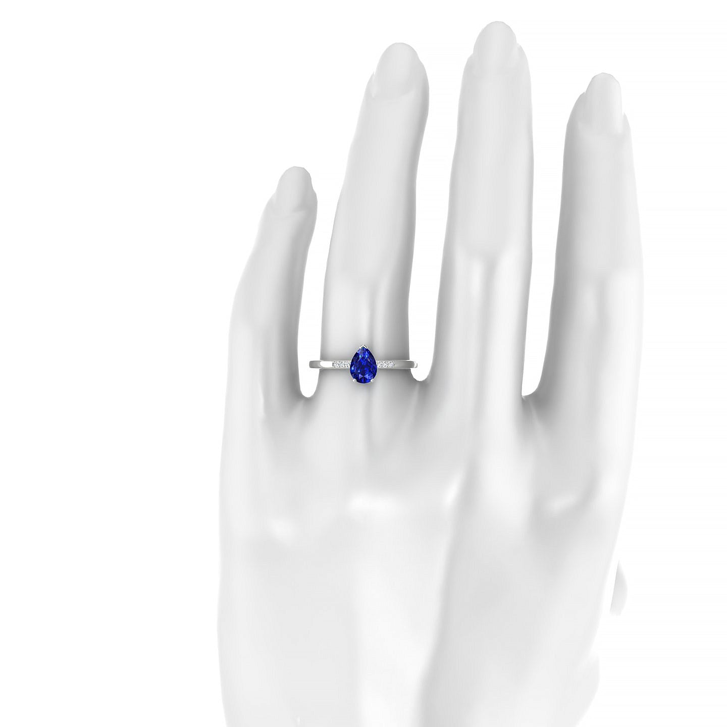 Exquisite | 18k White Gold 7 x 5 mm Pear Sapphire Ring