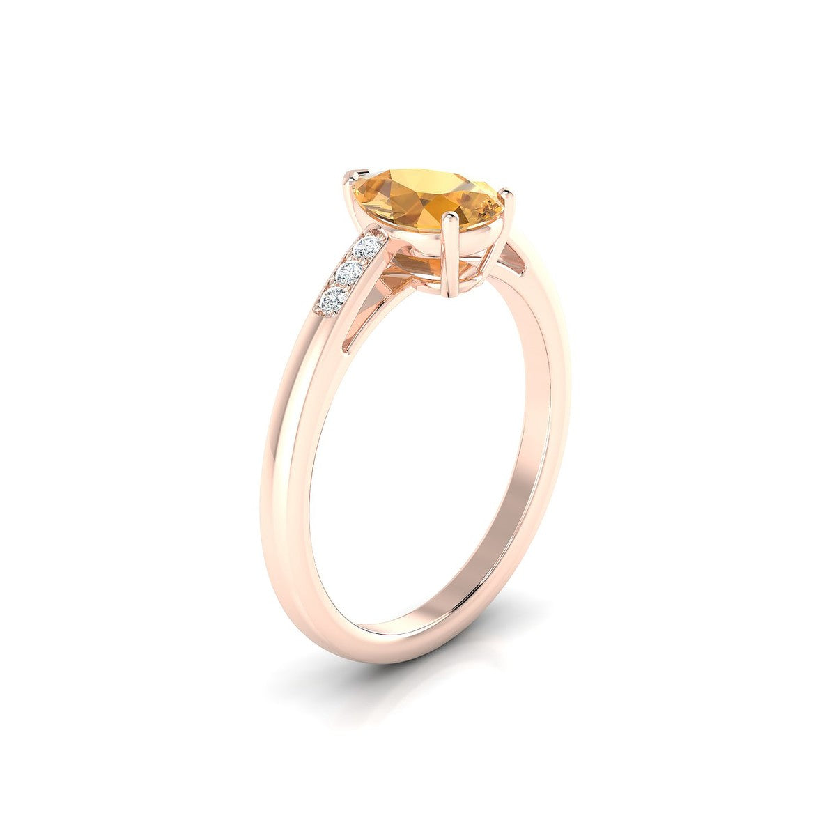 Exquisite | 18k Rose Gold 8 x 6 mm Pear Citrine Ring