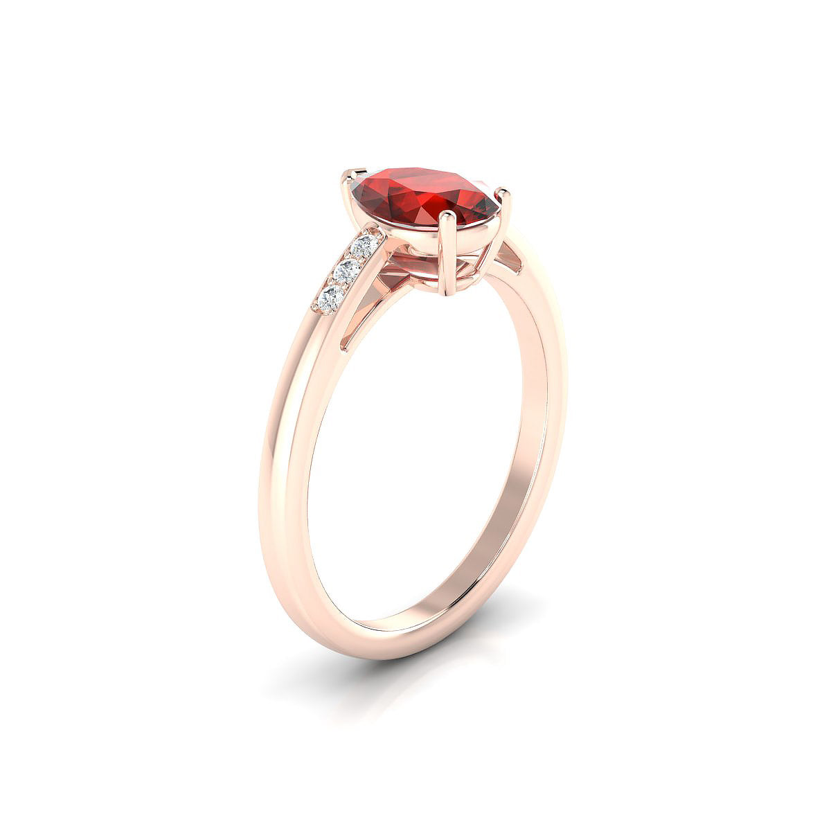 Exquisite | 18k Rose Gold 8 x 6 mm Pear Garnet Ring