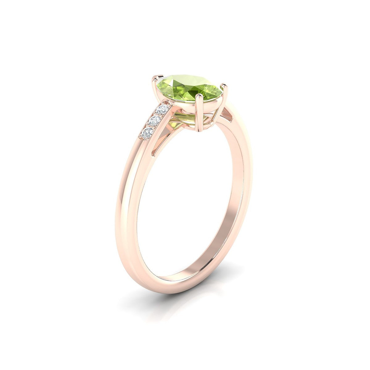 Exquisite | 18k Rose Gold 8 x 6 mm Pear Peridot Ring