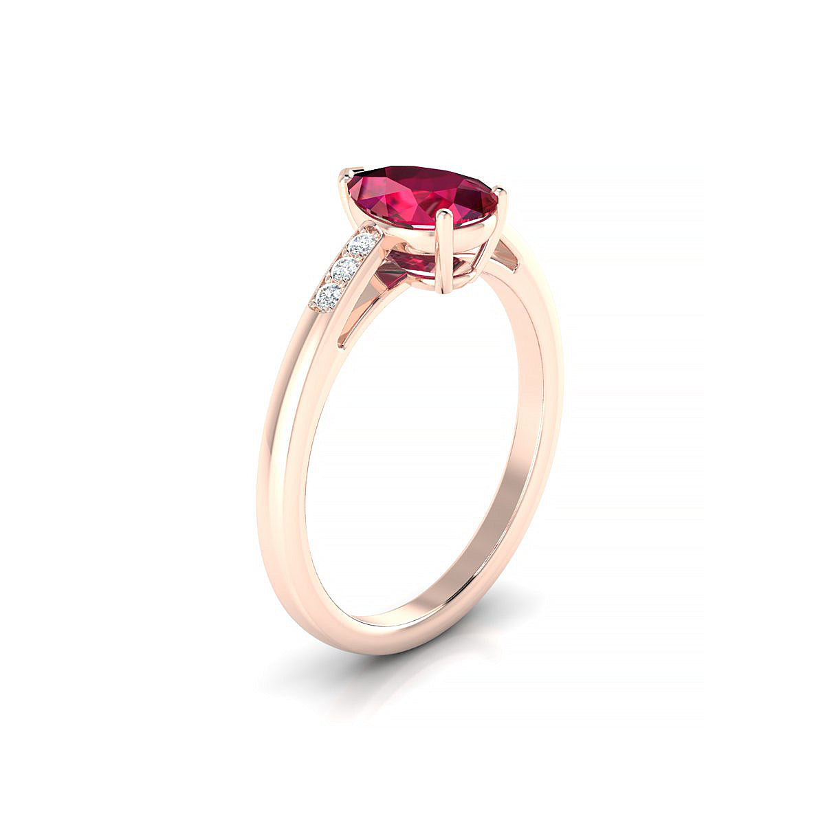 Exquisite | 18k Rose Gold 8 x 6 mm Pear Ruby Ring