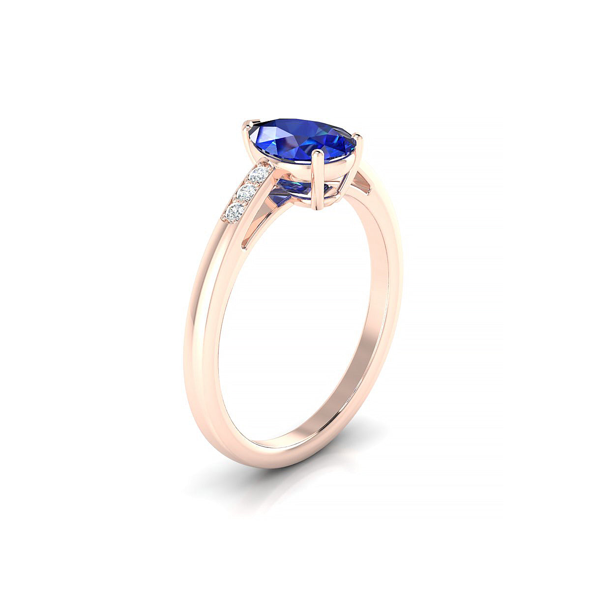 Exquisite | 18k Rose Gold 8 x 6 mm Pear Sapphire Ring