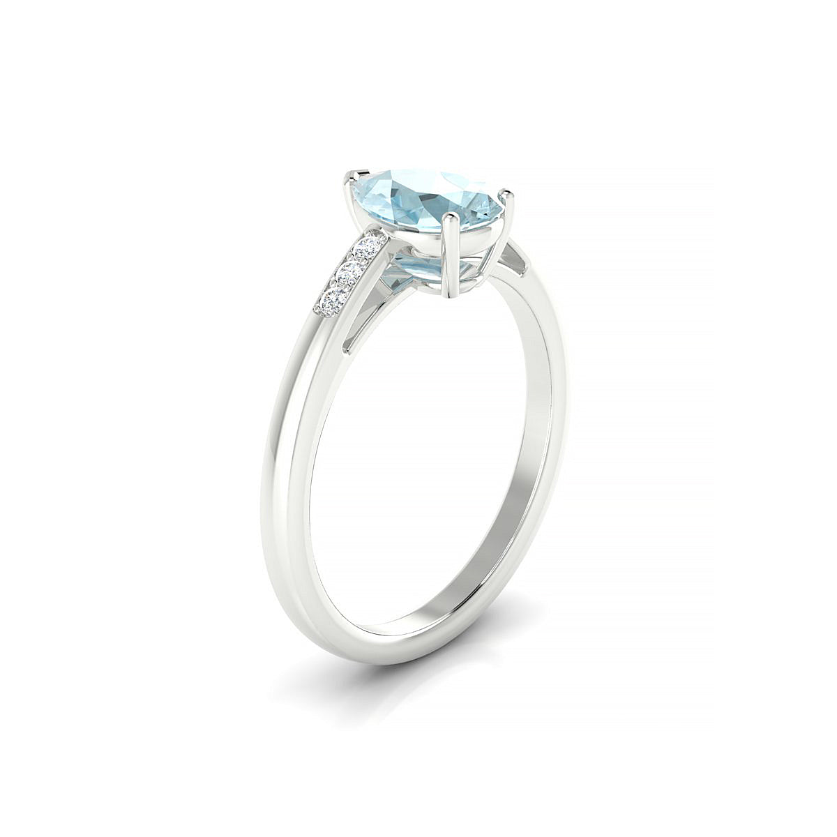 Exquisite | 18k White Gold 8 x 6 mm Pear Aquamarine Ring