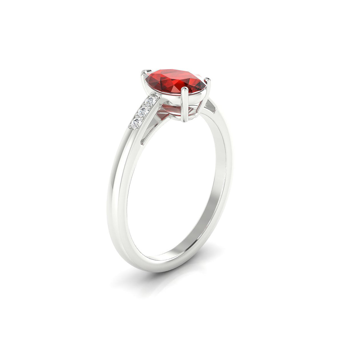 Exquisite | 18k White Gold 8 x 6 mm Pear Garnet Ring