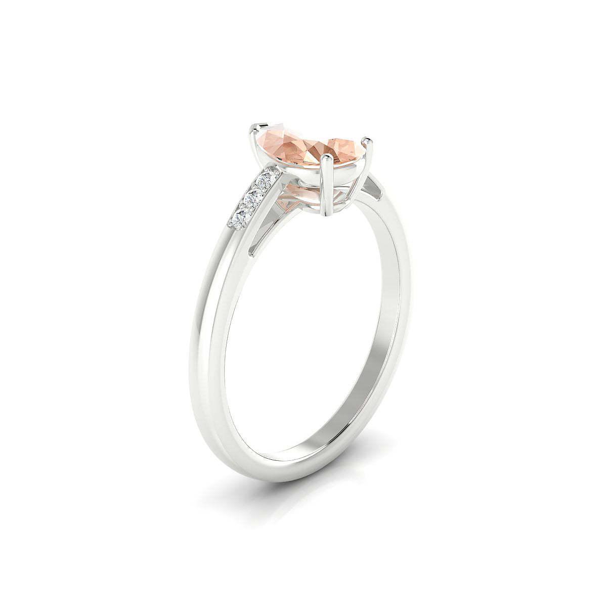 Exquisite | 18k White Gold 8 x 6 mm Pear Morganite Ring