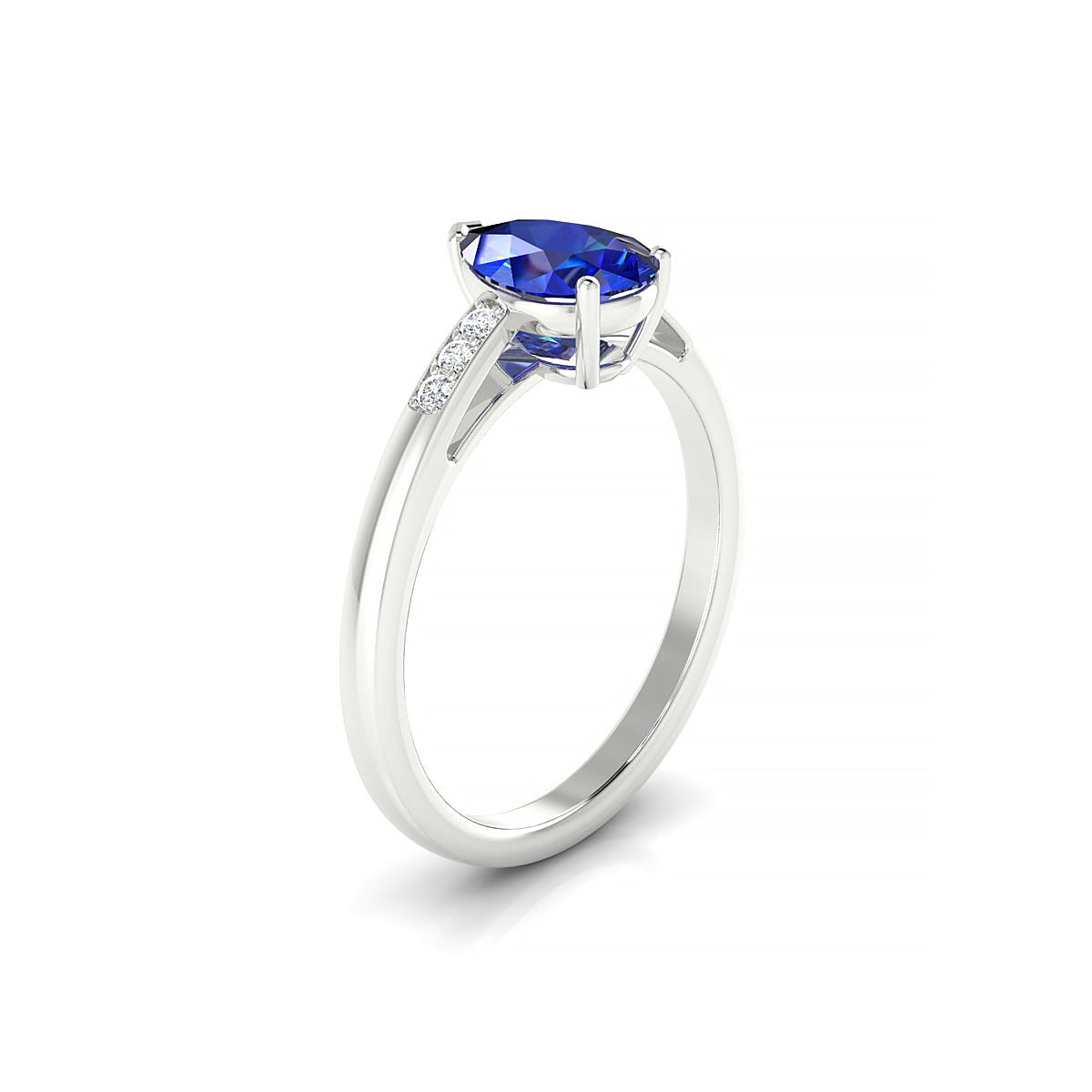 Exquisite | 18k White Gold 8 x 6 mm Pear Sapphire Ring