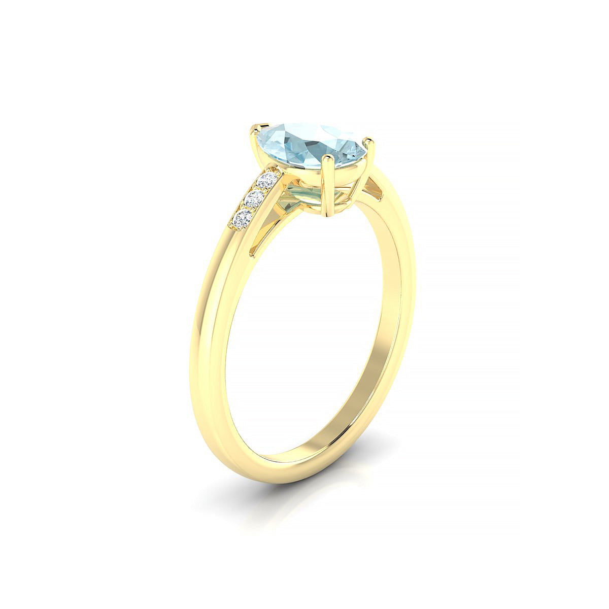 Exquisite | 18k Yellow Gold 8 x 6 mm Pear Aquamarine Ring