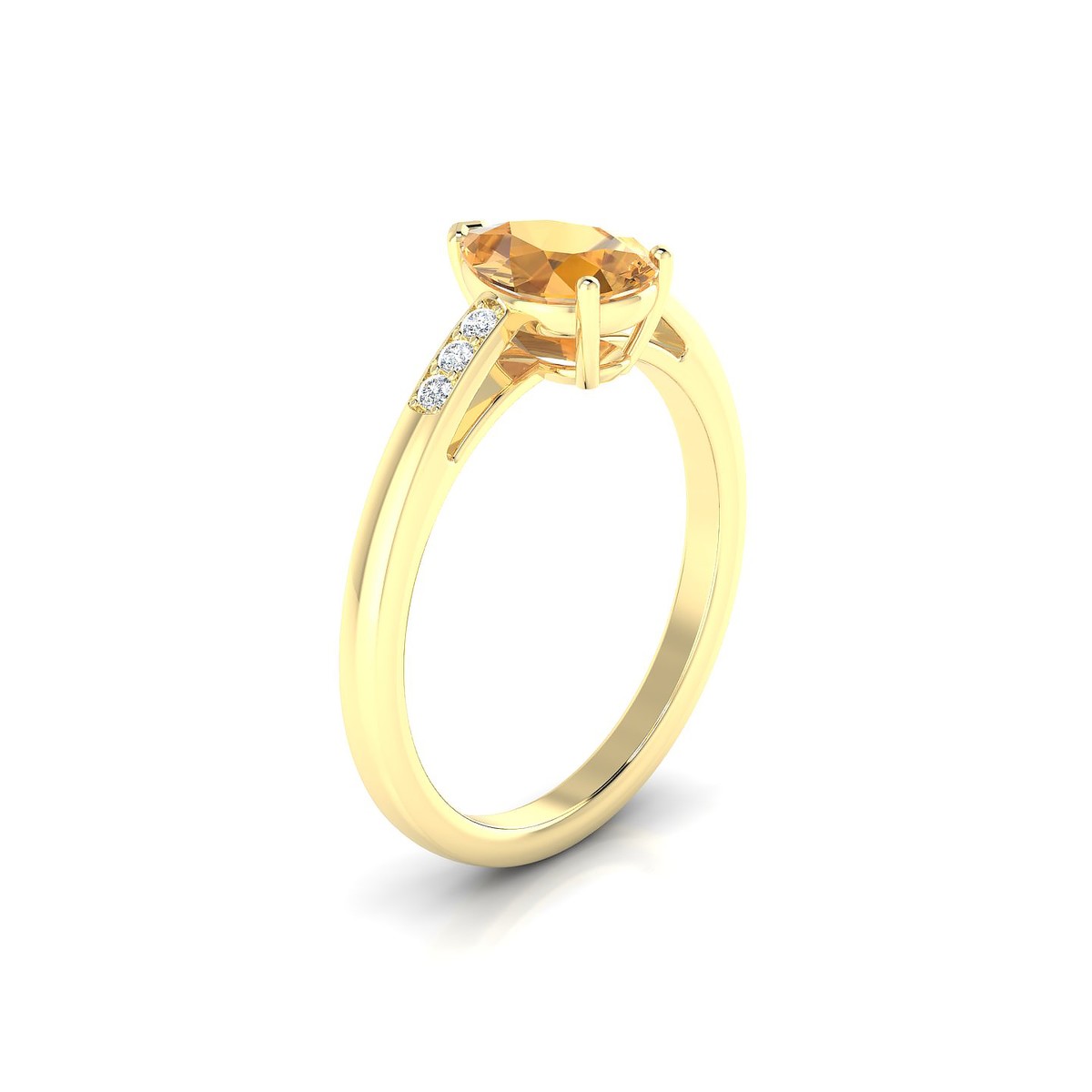 Exquisite | 18k Yellow Gold 8 x 6 mm Pear Citrine Ring