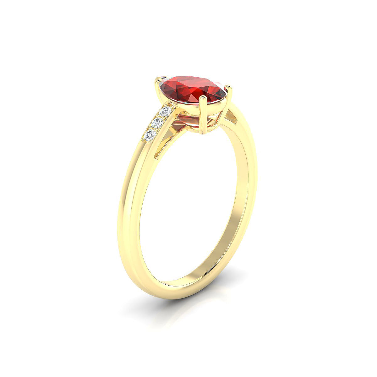Exquisite | 18k Yellow Gold 8 x 6 mm Pear Garnet Ring