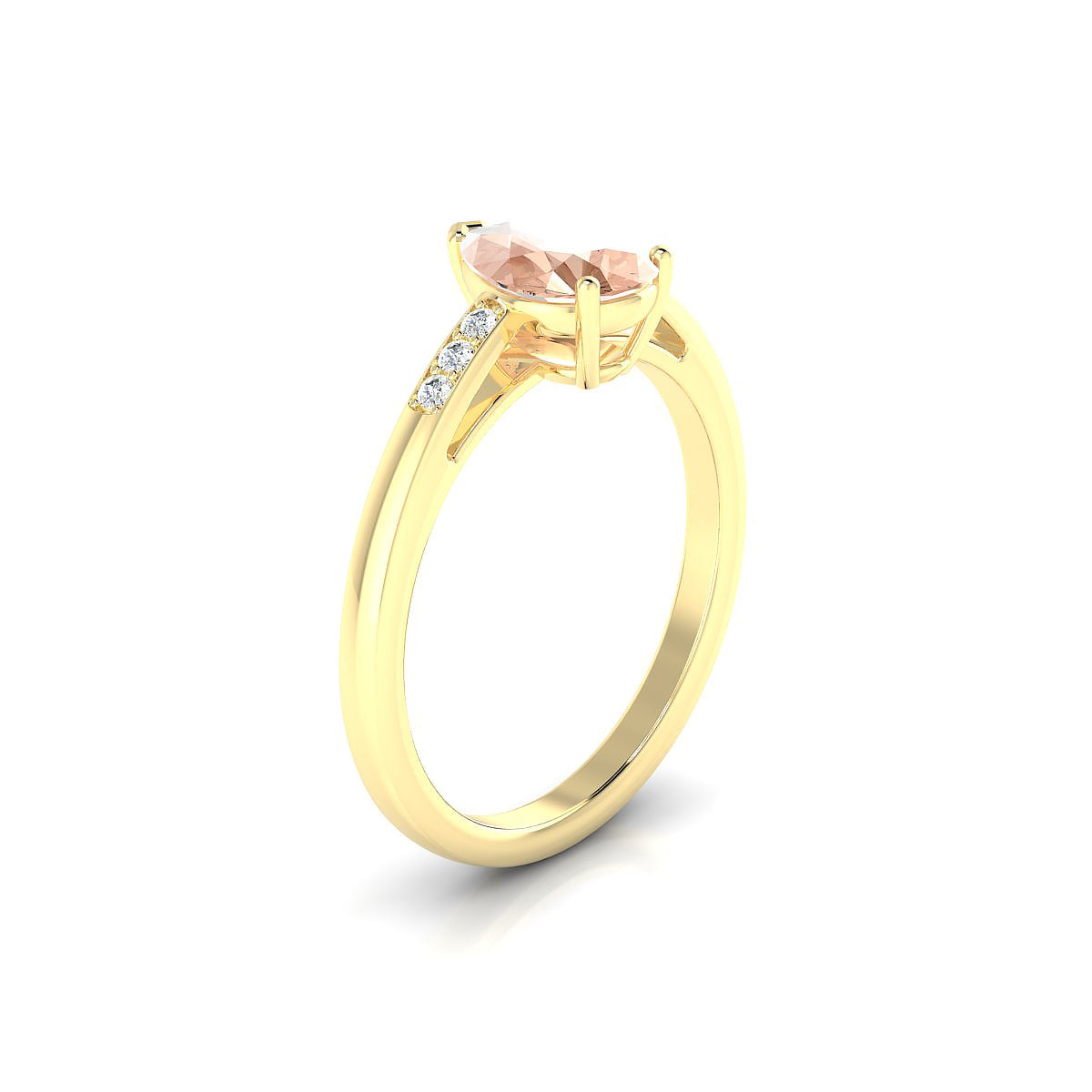 Exquisite | 18k Yellow Gold 8 x 6 mm Pear Morganite Ring