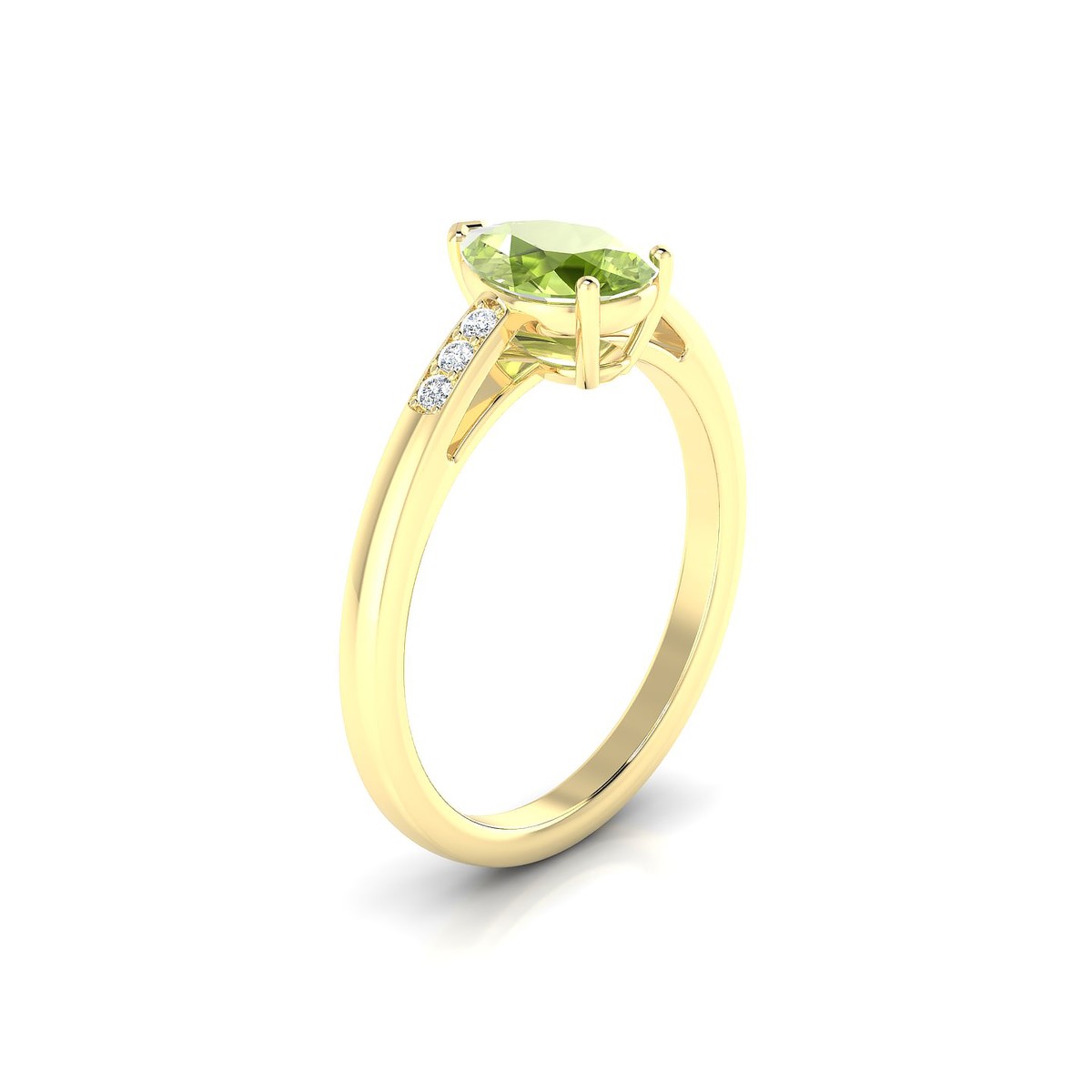 Exquisite | 18k Yellow Gold 8 x 6 mm Pear Peridot Ring