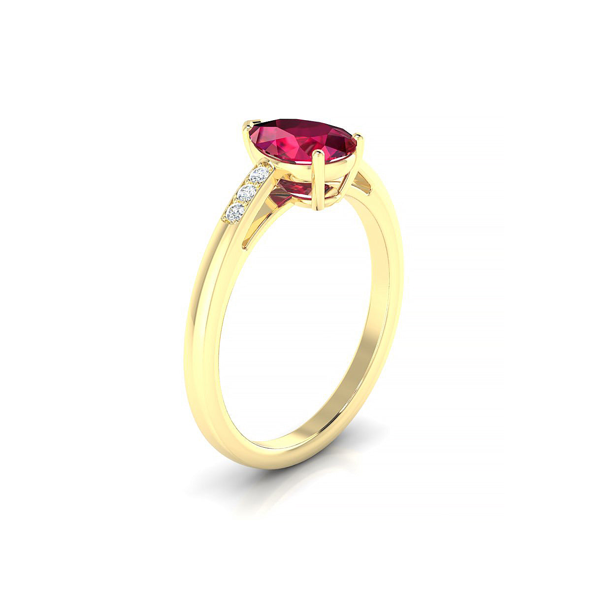Exquisite | 18k Yellow Gold 8 x 6 mm Pear Ruby Ring