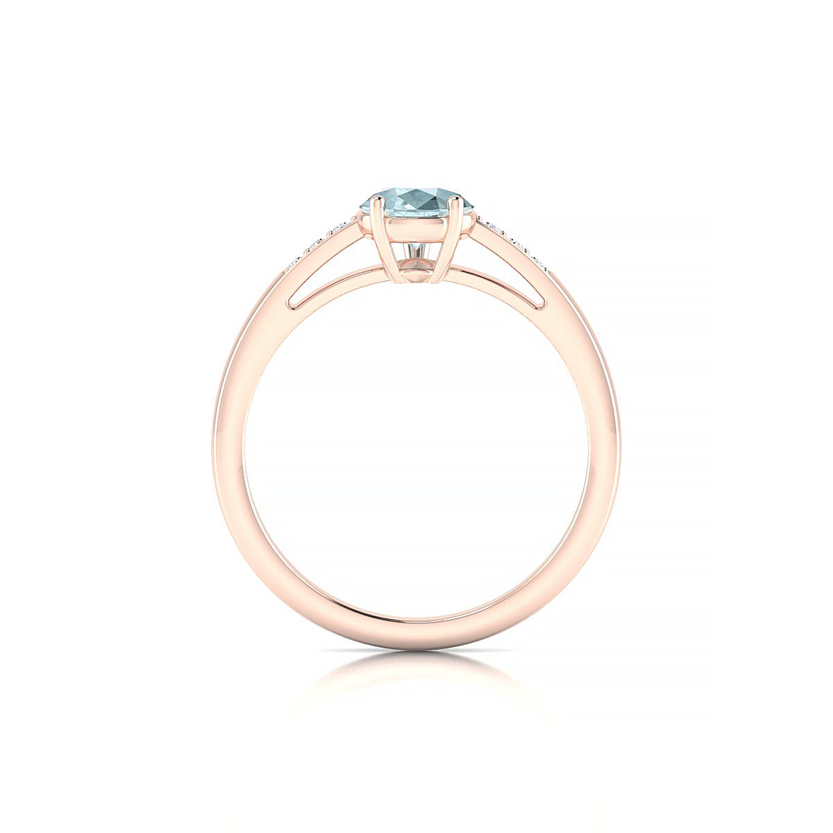 Exquisite | 18k Rose Gold 8 x 6 mm Pear Aquamarine Ring