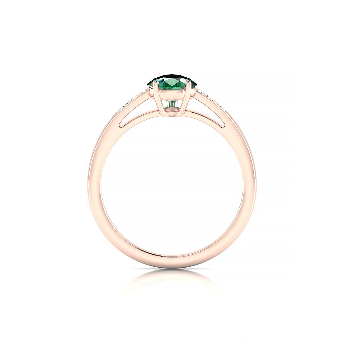 Exquisite | 18k Rose Gold 8 x 6 mm Pear Emerald Ring