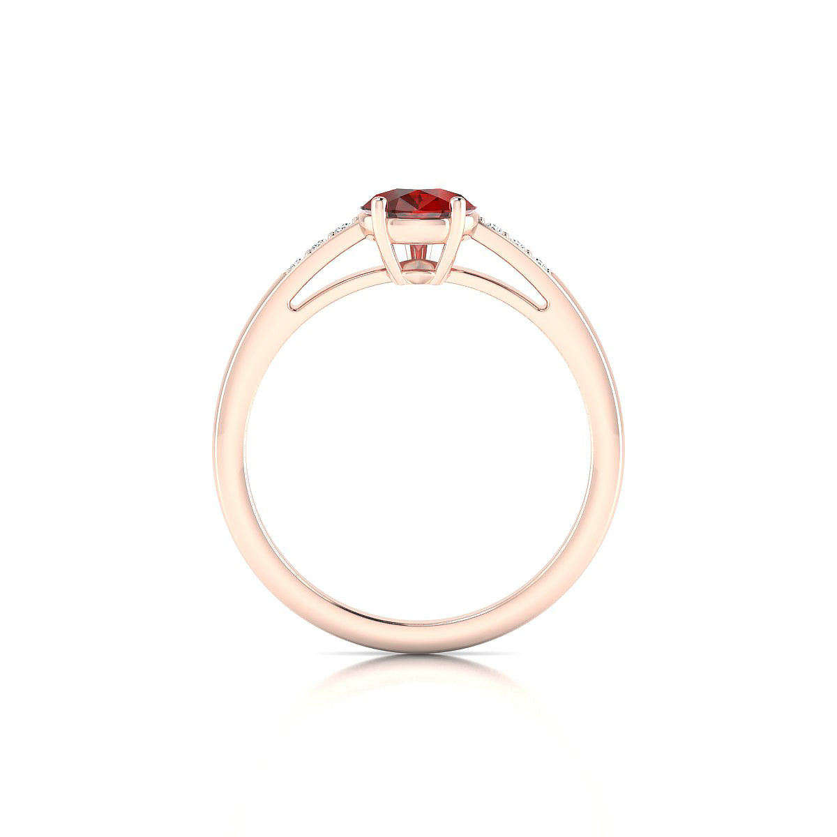 Exquisite | 18k Rose Gold 8 x 6 mm Pear Garnet Ring